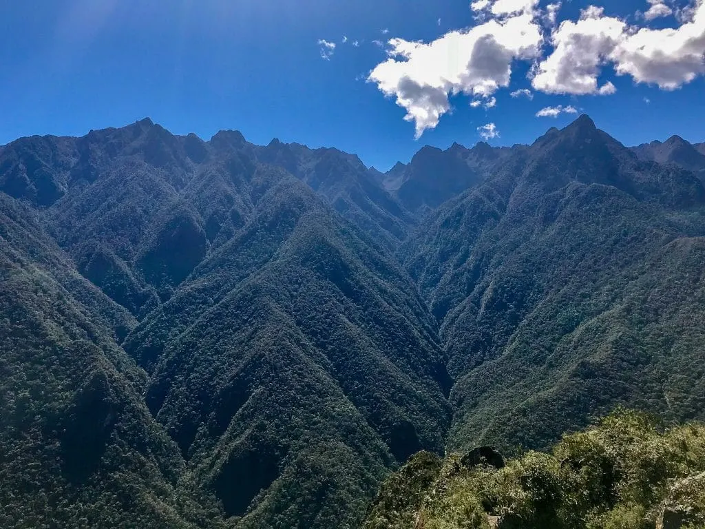 Incredible and continuous Andes Mountain range view from Huayna Picchu