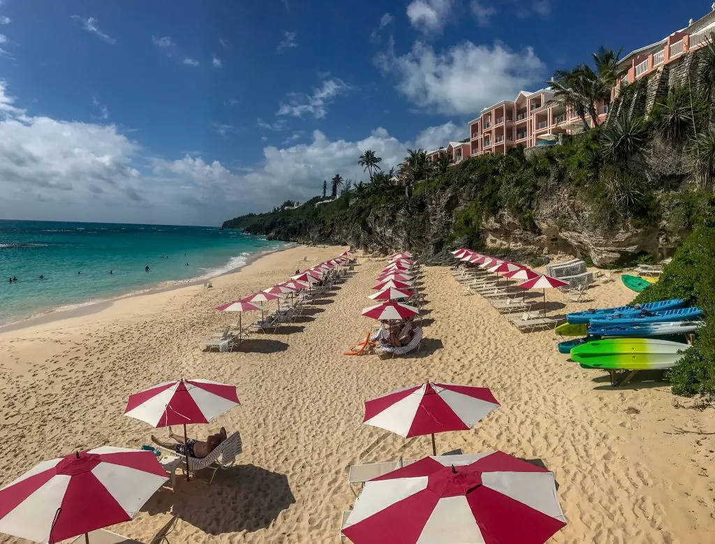 This is by far one of Bermuda's best kept secret beaches. It is a private beach located at the Reefs Resort & Club.