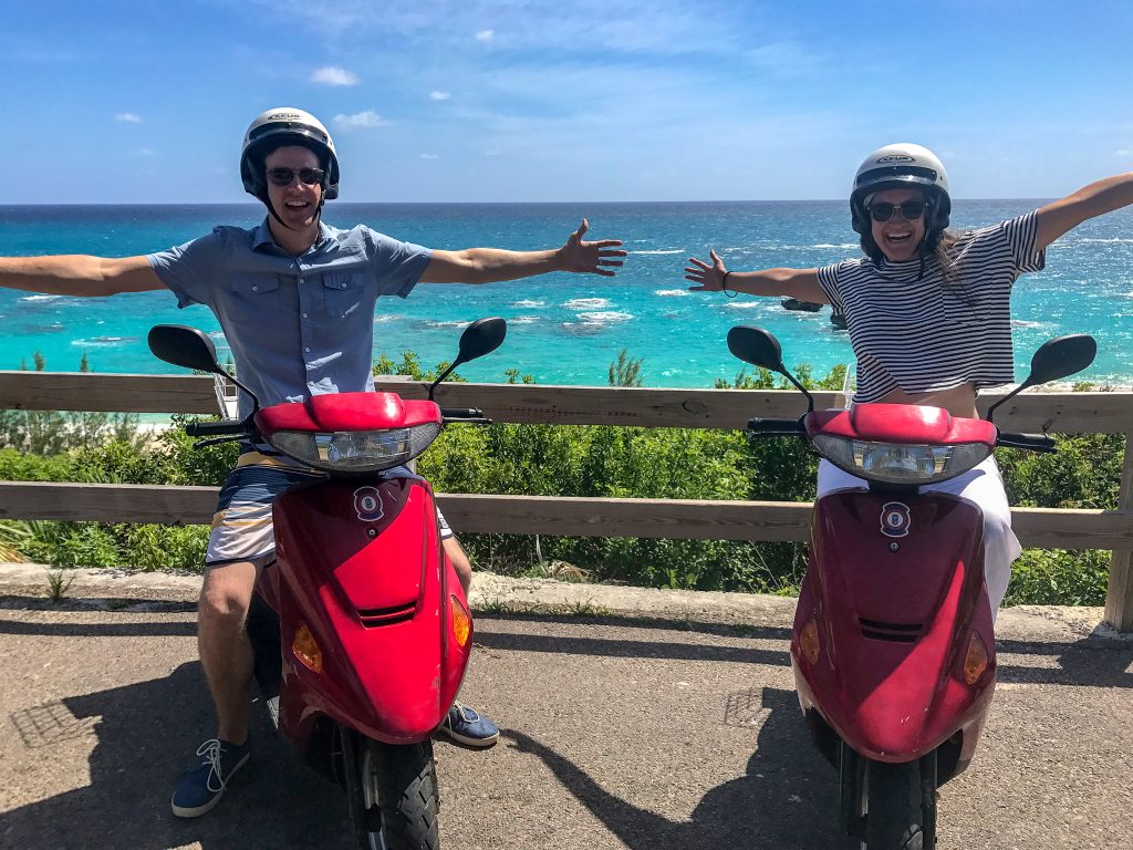 The best way to get around Bermuda is by scooter. IT is also one of the best activities in Bermuda - such a thrilling experience