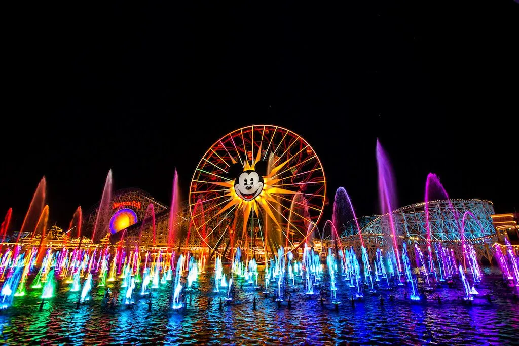 World of Color at Disneyland is the most spectacular show we have ever seen. It is a true cinematic masterpiece combining water, color, music and theatre. You cannot miss this show at Disneyland. 