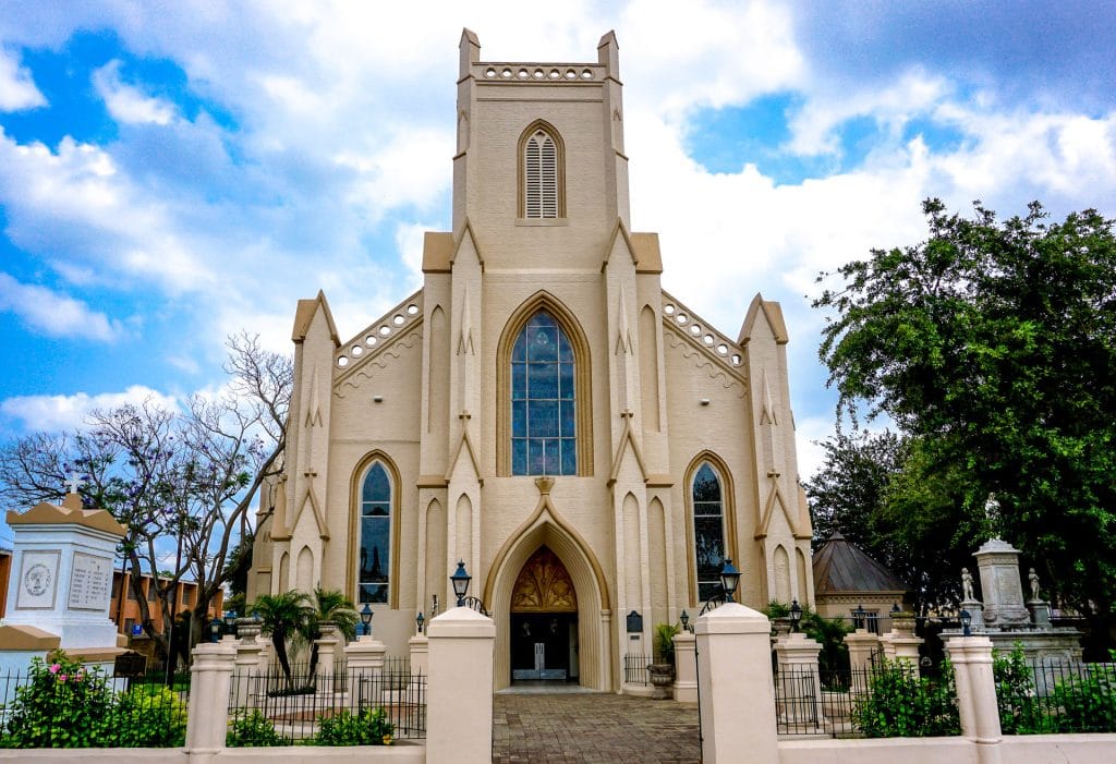 A tall and majestic cathedral located in Downtown Brownsville. 