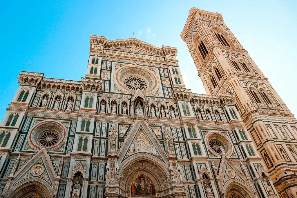 A beautiful photo taken early in the morning gazing up at the Cathedral of Santa Maria del Fiore in Florence.