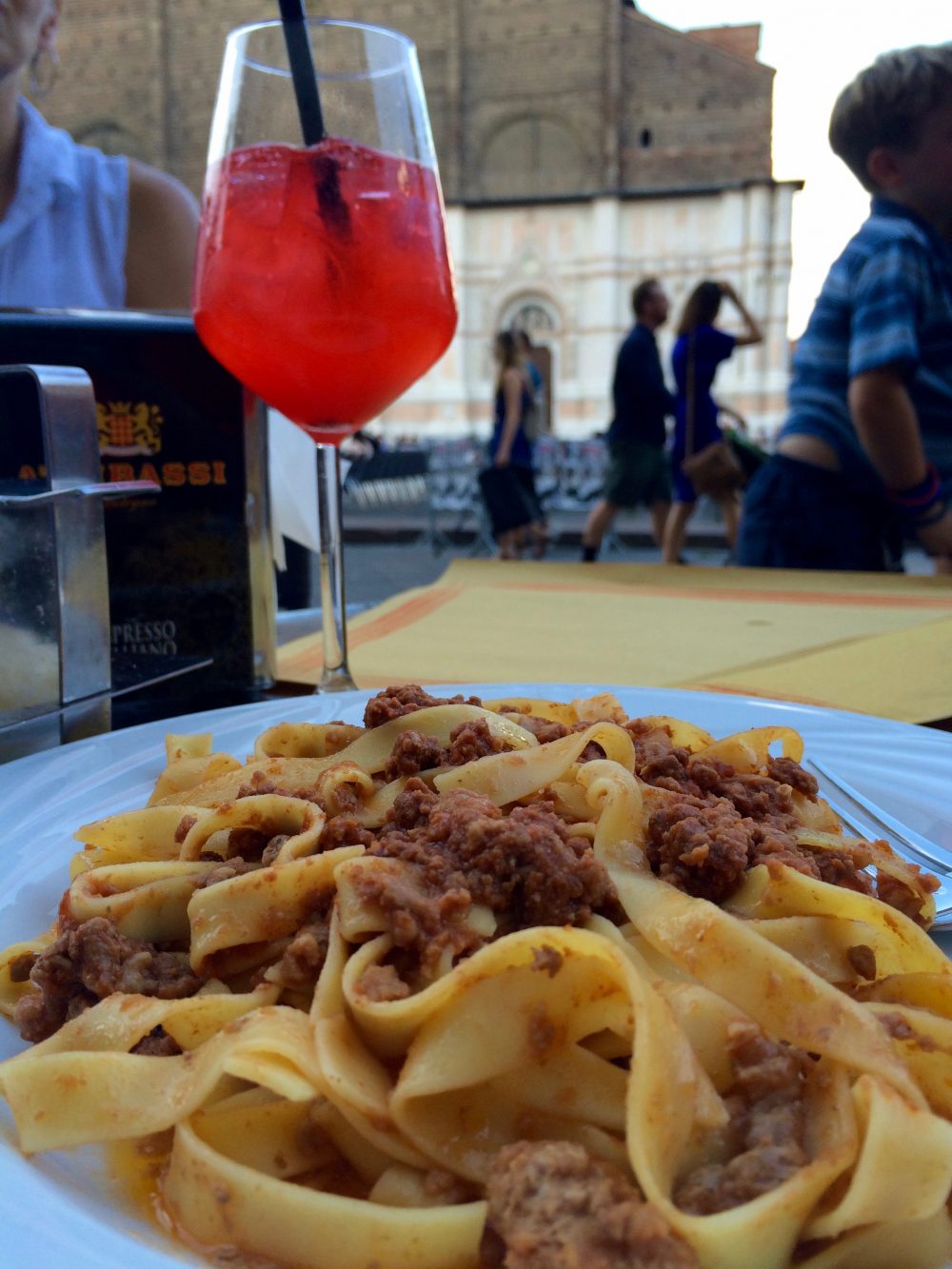 A delicious meal during a layover in Bologna