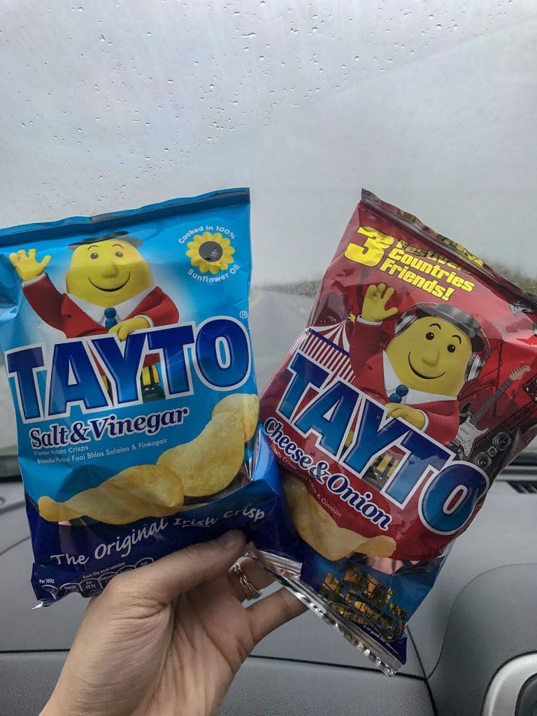Tayto chips are an essential snack for an Ireland road trip!