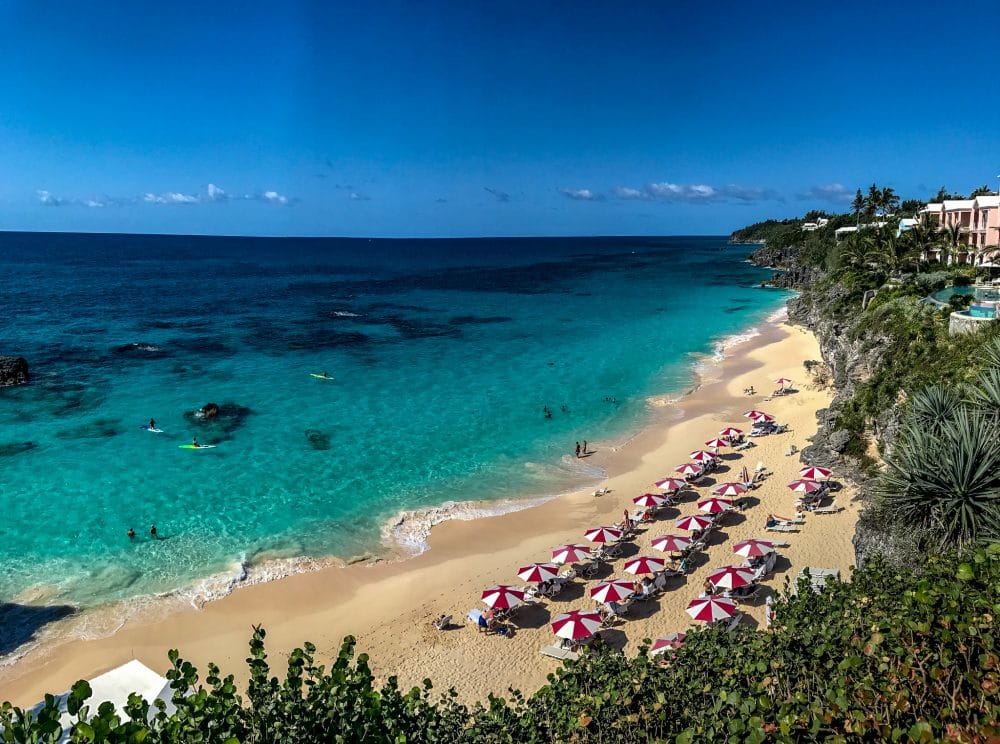 Beautiful views of the Atlantic Ocean from The Reefs Resort & Club's terrace in Bermuda
