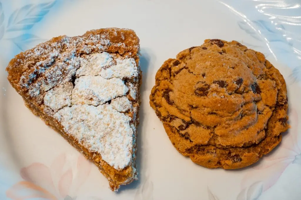 A slice of pie and a chocolate chip cookie from Sugarfire Smokehouse in St. Charles, MO.