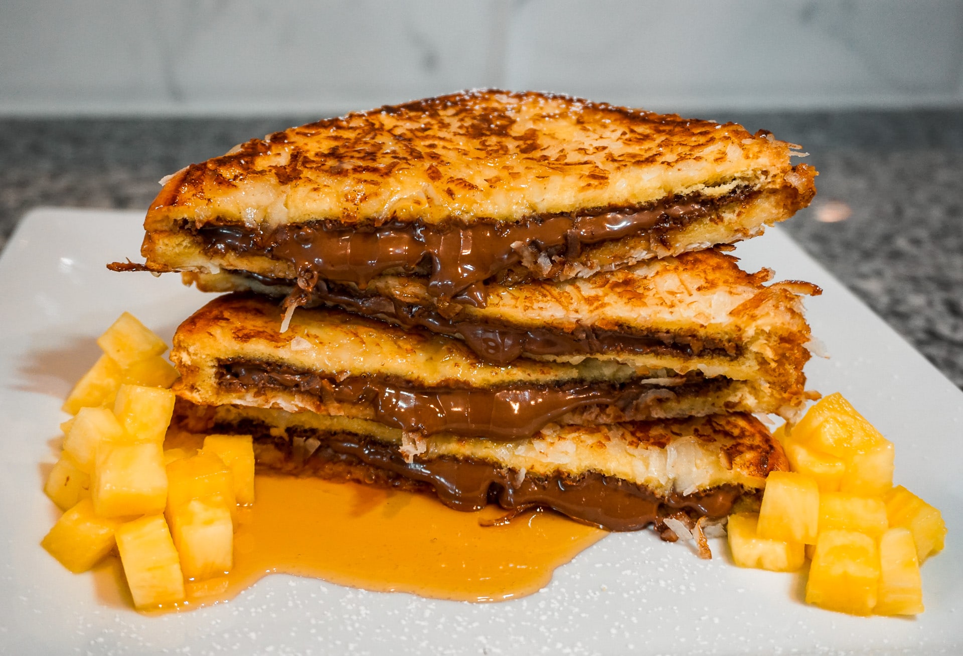 Nutella Stuffed French Toast with Coconut