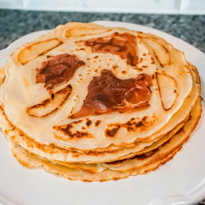 Dutch Pancakes (Pannekoek) with Apple Stroop