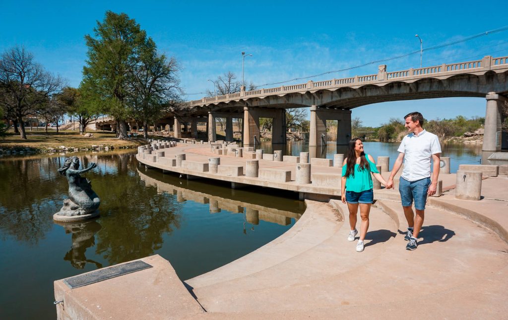Taking a stroll on the Concho Riverwalk is one of the best things to do in San Angelo.