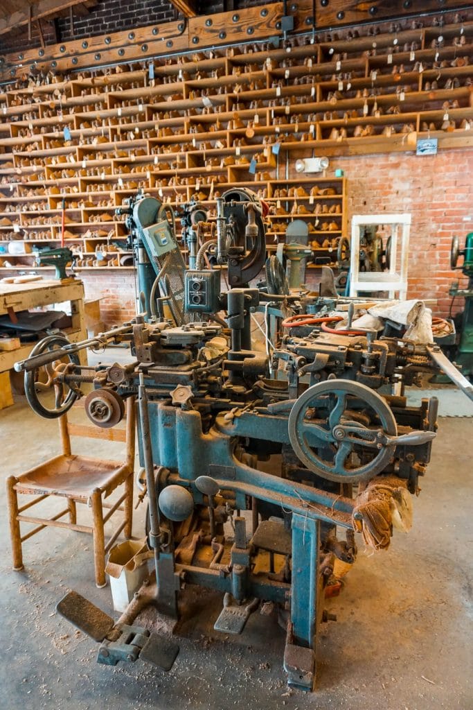 An old 1920s industrial boot making machine.