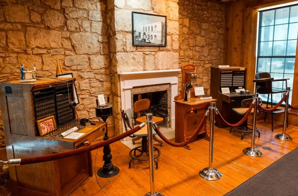 A collection of different forms of communication at the E.H. Danner Museum of Telephony.