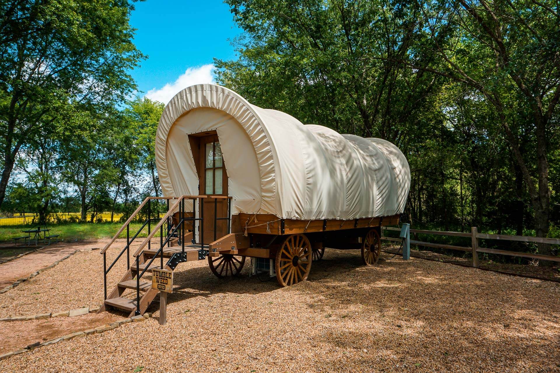 Staying in a Conestoga Covered Wagon – a Glamping Experience in Canton, TX