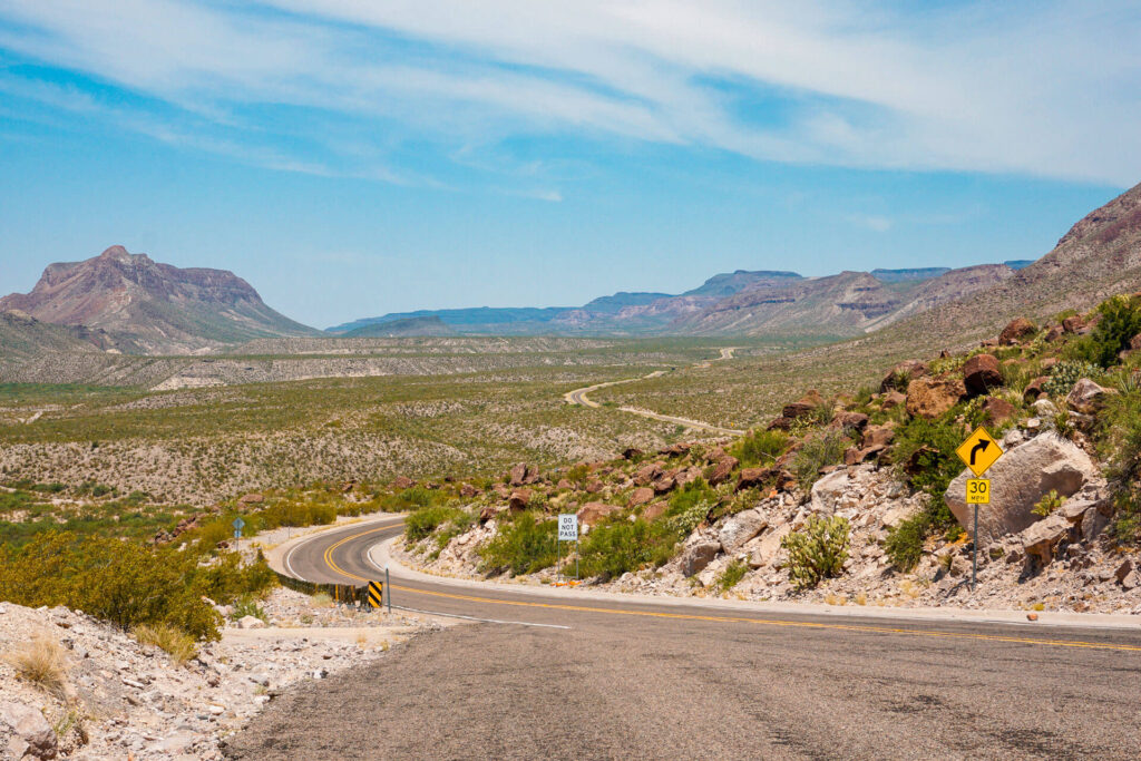 The River Road - a winding road through mountains and valleys at Big Bend Ranch State Park. This scenic drive is one of the best things to do in West Texas.