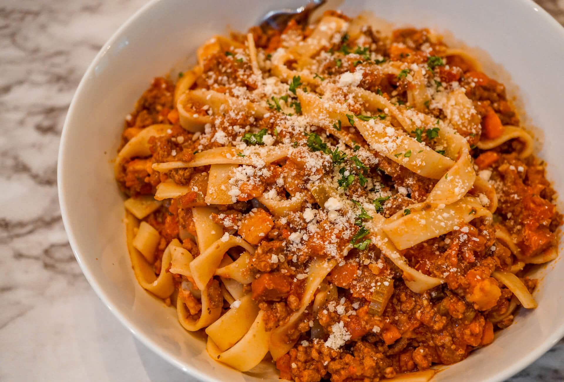 The Best Slow Cooker Bolognese Sauce Recipe with Tagliatelle Pasta