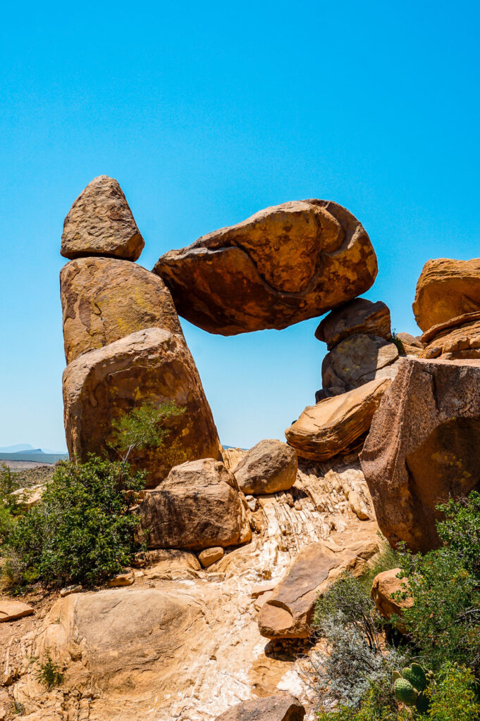 The iconic Balanced Rock at Big Bend National Park.
