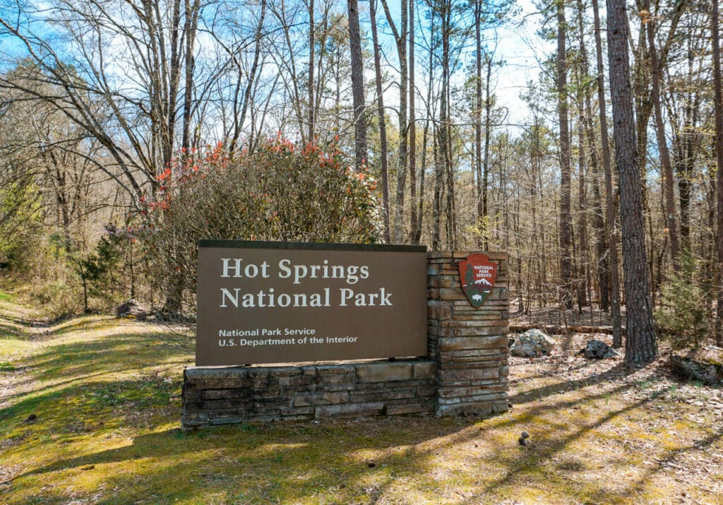 A sign of Hot Springs National Park