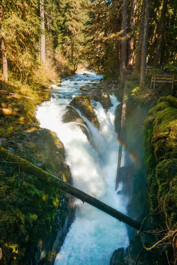 Sol Duc Falls - a three segment waterfall cascading into a slot canyon. One of the best waterfalls and kid-friendly hikes in Olympic National Park.