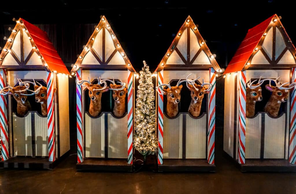 Four reindeer stables for Christmas at the Hilton Anatole.
